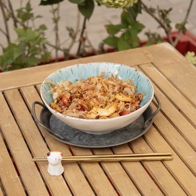 Noodles with oyster sauce and shrimp