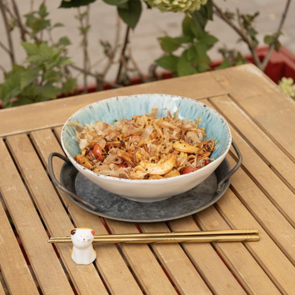 Noodles with oyster sauce and shrimp